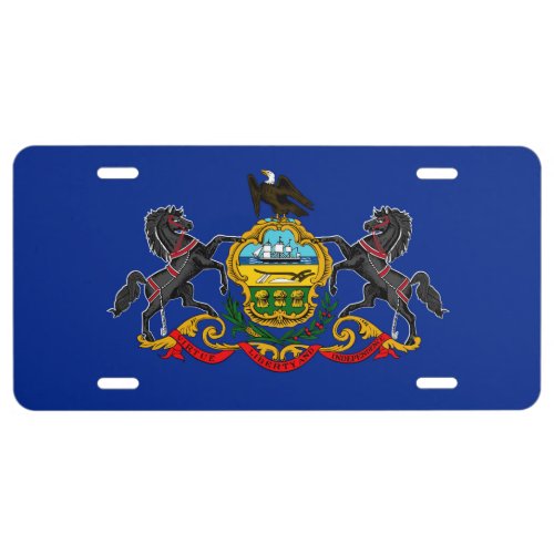 Pennsylvania State Flag Design License Plate