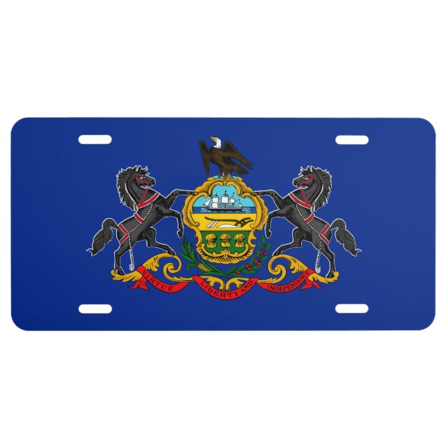 Pennsylvania State Flag Design License Plate (Front)