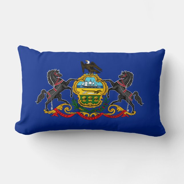 Pennsylvania State Flag Design Lumbar Pillow (Front)