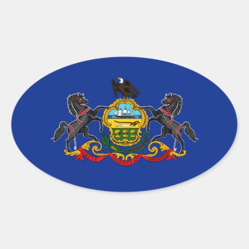 Pennsylvania State Flag Design Oval Sticker