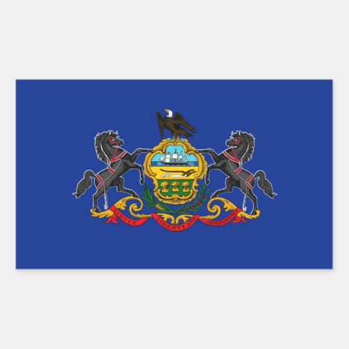 Pennsylvania State Flag Design Rectangular Sticker