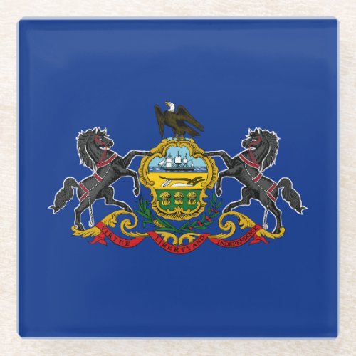 Pennsylvania State Flag Glass Coaster