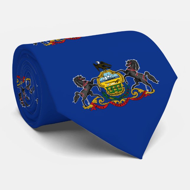 Pennsylvania State Flag Neck Tie (Rolled)