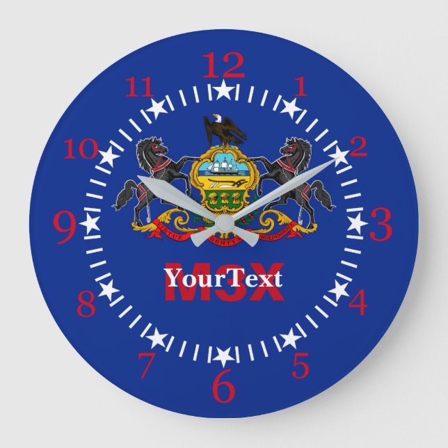 Pennsylvania State Flag on a Large Clock (Front)