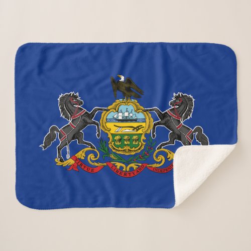 Pennsylvania State Flag Sherpa Blanket