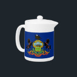 Pennsylvania State Flag Teapot<br><div class="desc">Enhance your tea time with a touch of Pennsylvania pride using our exclusive teapot featuring the flag of Pennsylvania! Crafted with meticulous attention to detail, this teapot is more than just a functional item; it’s a celebration of Pennsylvania’s heritage and cultural identity. The design prominently displays the iconic Pennsylvania state...</div>