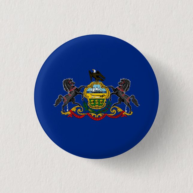 Pennsylvania State Flag USA Button (Front)