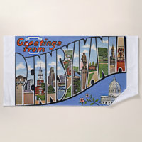 Pennsylvania State Greetings Retro Art Colorful