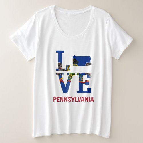 Pennsylvania State Love USA Plus Size T_Shirt