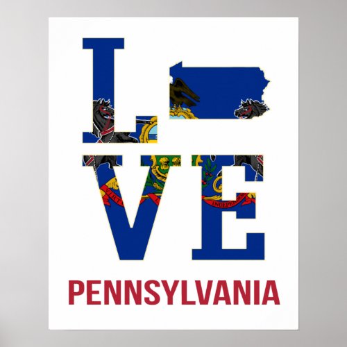 Pennsylvania State Love USA Poster