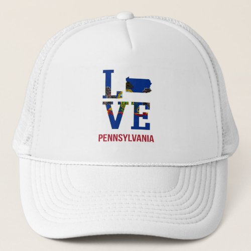 Pennsylvania State Love USA Trucker Hat