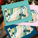 Pennsylvania State Map Illustrated Bold Colorful Postcard<br><div class="desc">Check out this colorful state map drawing.
 
 Visit my shop for more states and more matching items!</div>