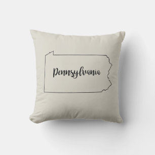 Pennsylvania State Map Throw Pillow