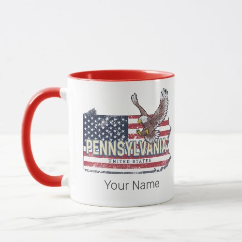 Pennsylvania State Map United States Vintage USA Mug