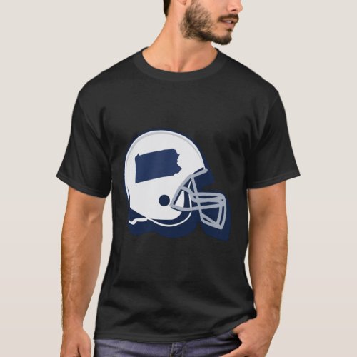 Pennsylvania State Outline Football Helmet T_Shirt