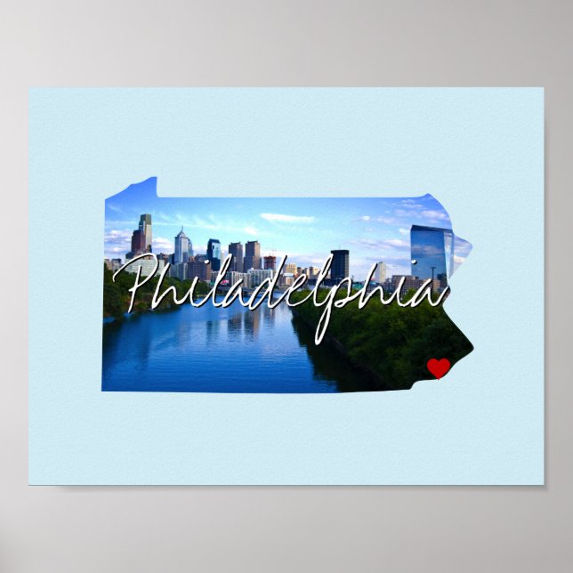 Pennsylvania State Photo insert and town name Poster (Front)
