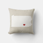Pennsylvania State Pillow Faux Linen Personalized at Zazzle