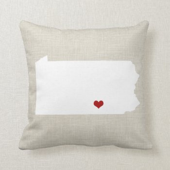 Pennsylvania State Pillow Faux Linen Personalized by TossandThrow at Zazzle