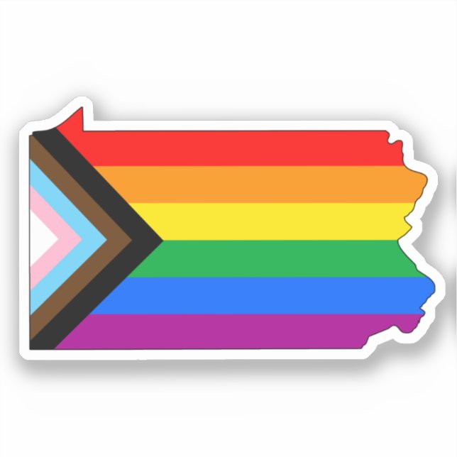 Pennsylvania State Pride LGBTQ Progress Pride Sticker (Front)