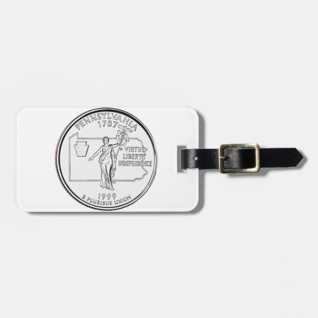 Pennsylvania State Quarter Luggage Tag (Front Horizontal)