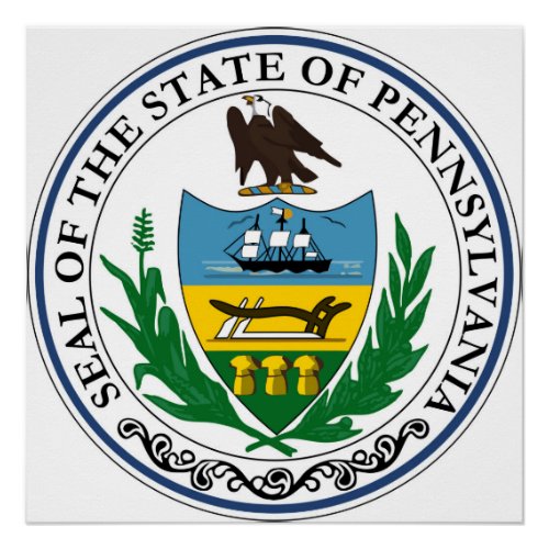 Pennsylvania state seal america republic symbol fl poster