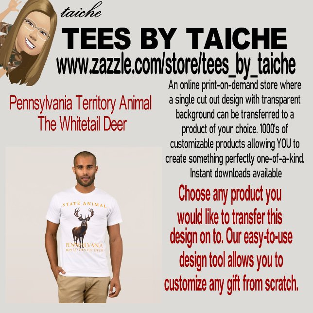 Pennsylvania Territory Animal The Whitetail Deer T-Shirt (Creator Uploaded)