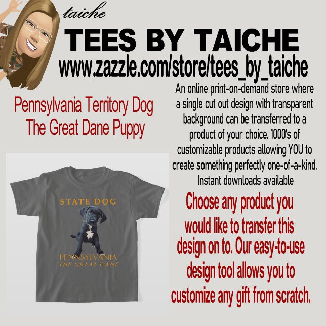 Pennsylvania Territory Dog The Great Dane Puppy T-Shirt (Creator Uploaded)