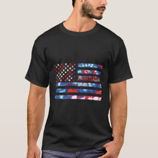 Pennsylvania Tie Dye Red White Blue Patriotic Amer T-Shirt