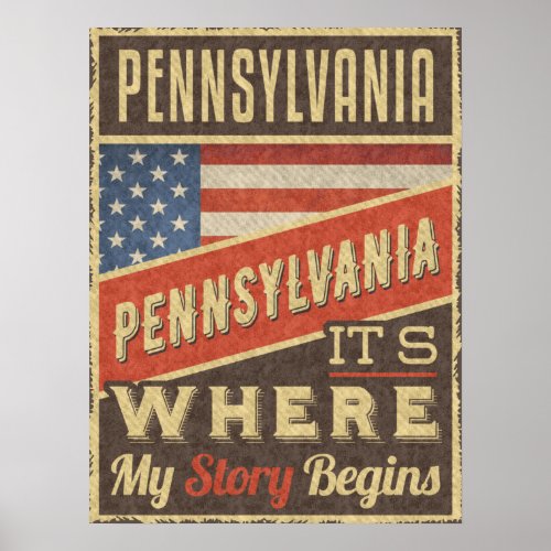 Pennsylvania USA Flag Poster