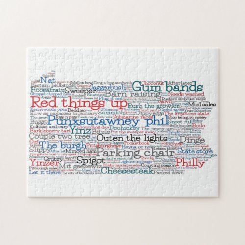 Pennsylvania USA Slang Word Art Map Jigsaw Puzzle