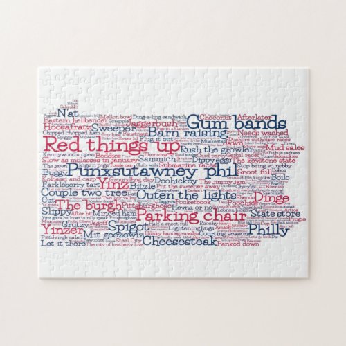 Pennsylvania USA Slang Word Art Map Jigsaw Puzzle