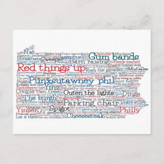 Pennsylvania USA Slang Word Art Map Postcard
