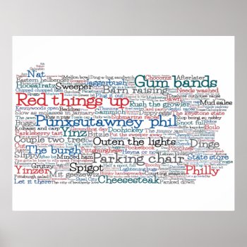 Pennsylvania Usa Slang Word Art Map Poster by LifeOfRileyDesign at Zazzle