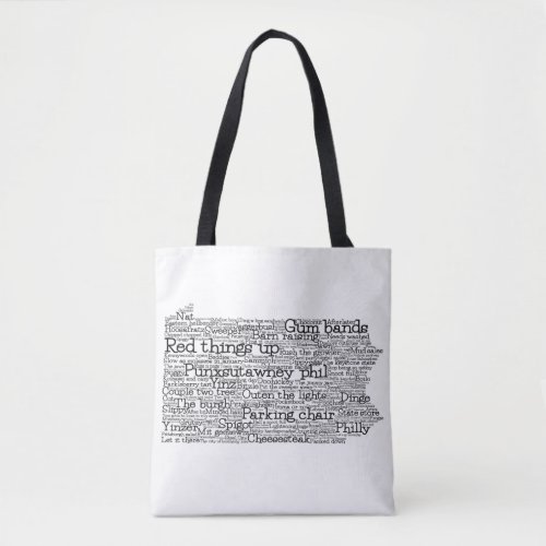 Pennsylvania USA Slang Word Art Map Tote Bag