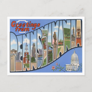 Pennsylvania Vintage Big Letters Postcard