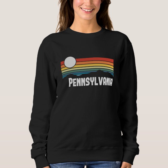 Pennsylvania Vintage Sunset 80s Retro Summer State Sweatshirt (Front)