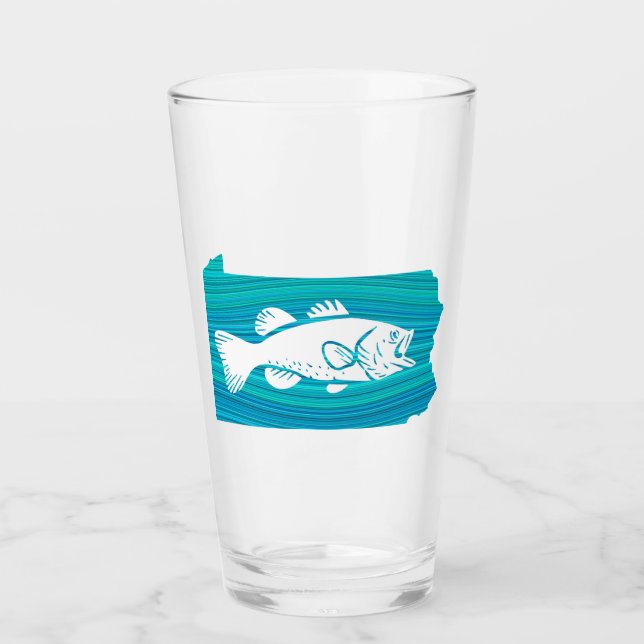 Pennsylvania Wave Fishing Glass (Front)