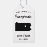 Texas Wedding Welcome Bag Tags, Map Gift Tags