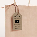 Pennsylvania Wedding Welcome Gift Tags<br><div class="desc">Share a welcome message for your Pennsylvania wedding guests with these rustic chic kraft tags that are perfect to attaching to your wedding welcome bags. Design features your welcome message in black lettering with a silhouette map of the state of Pennsylvania with a heart inside.</div>