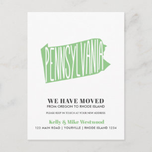 PENNSYLVANIA We've moved New address New Home  Postcard