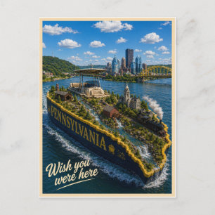 Pennsylvania Wish You Were Here State Series Postcard