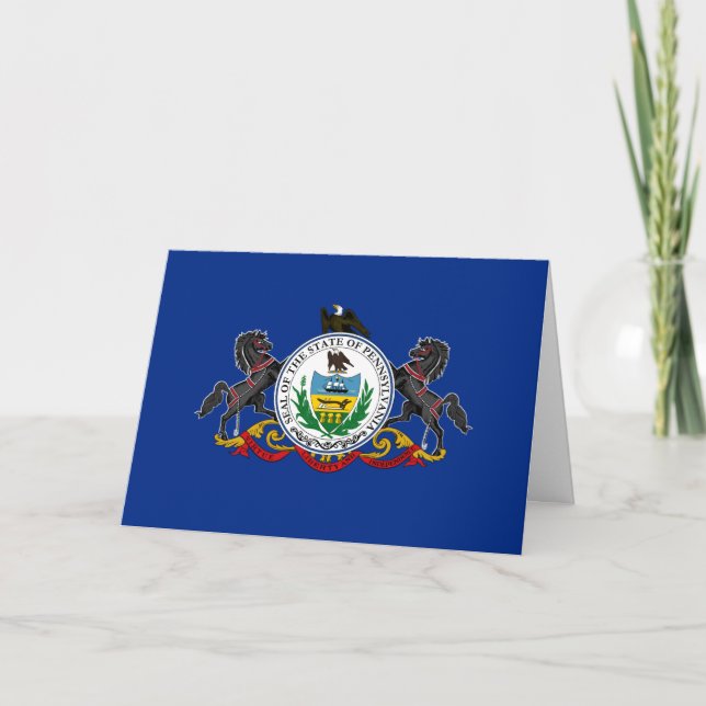 Pennsylvanian Flag & Seal, Flag of Pennsylvania Card (Front)
