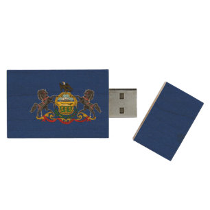 Pennsylvanian Flag Wood Flash Drive