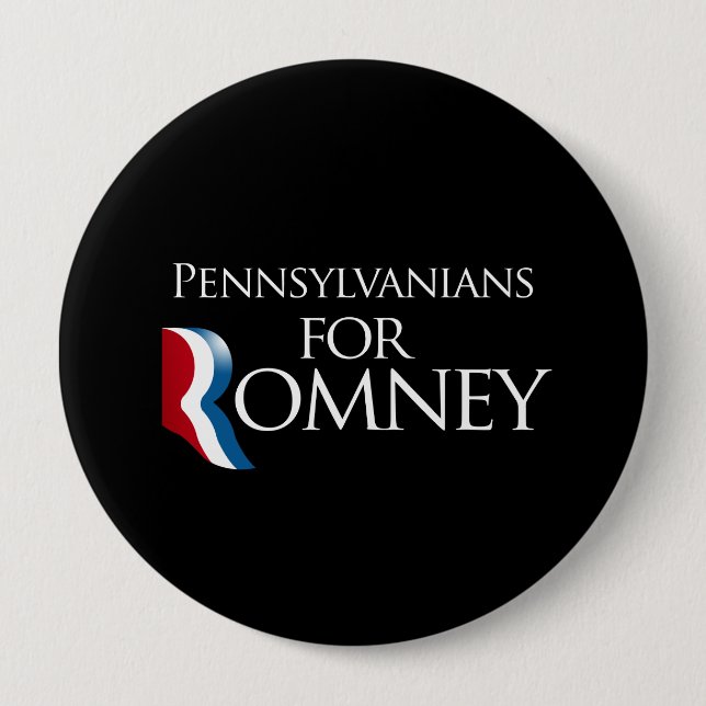 Pennsylvanians for Romney -.png Pinback Button (Front)