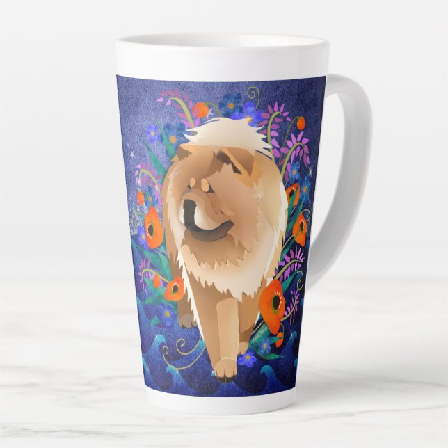 PENNY 4 UR THOUGHTS chow mug-see reverse Latte Mug (Right Angle)