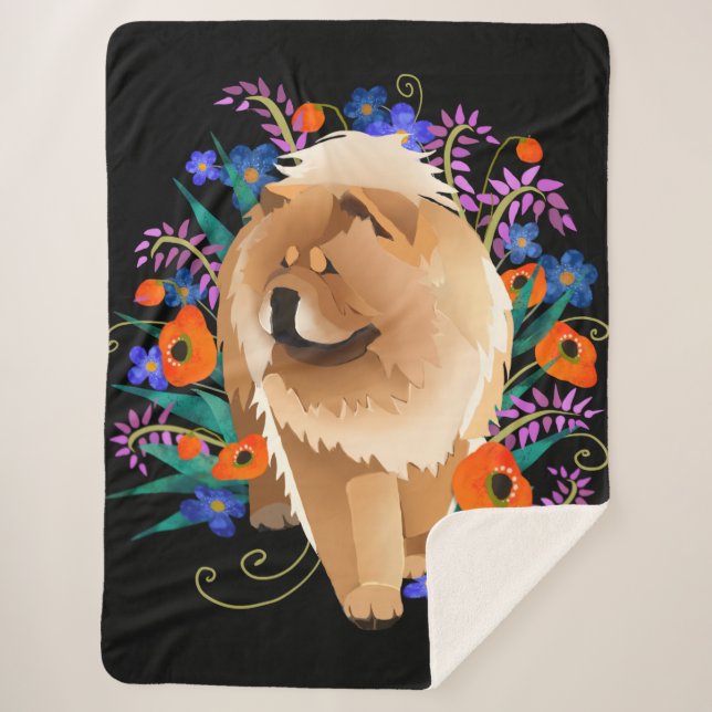PENNY 4 UR THOUGHTS Chow Sherpa Blanket (Front)
