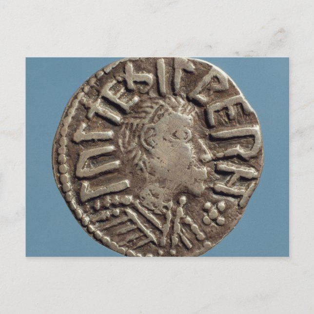 Penny Aethelberht Anglo-Saxon King East Anglia. Postcard (Front)