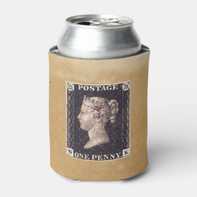 Penny Black Postage Stamp Can Cooler (Can Front)
