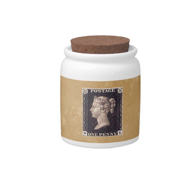 Penny Black Postage Stamp Candy Jar (Front)