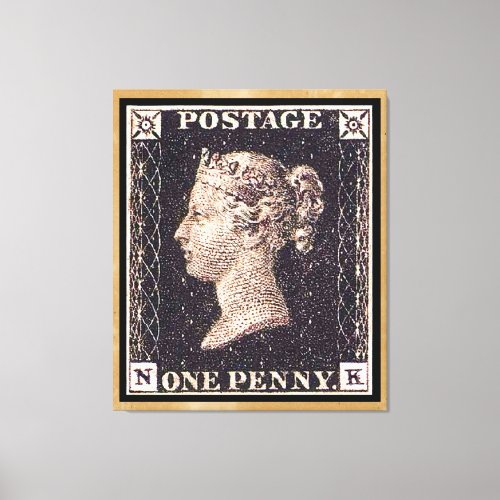 Penny Black Postage Stamp Canvas Print